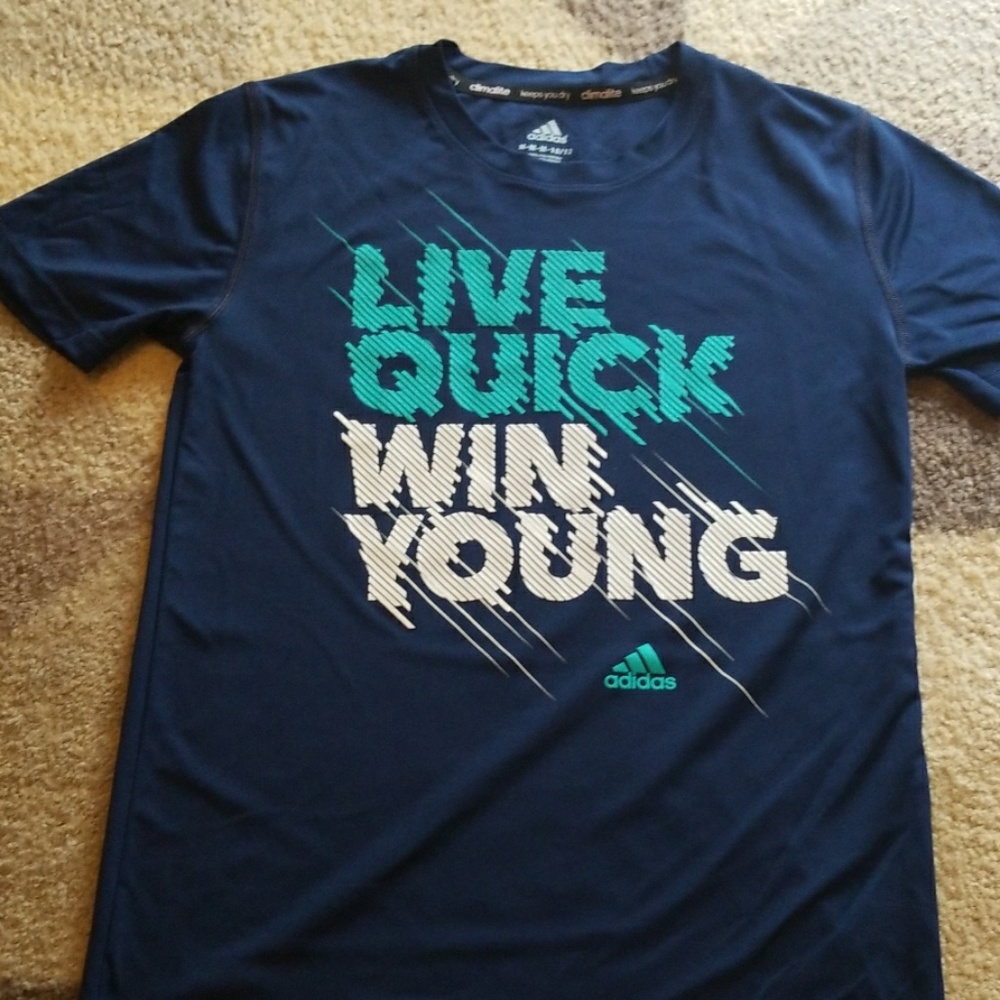Nice boys blue LIVE QUICK WIN YOUNG Adidas shirt